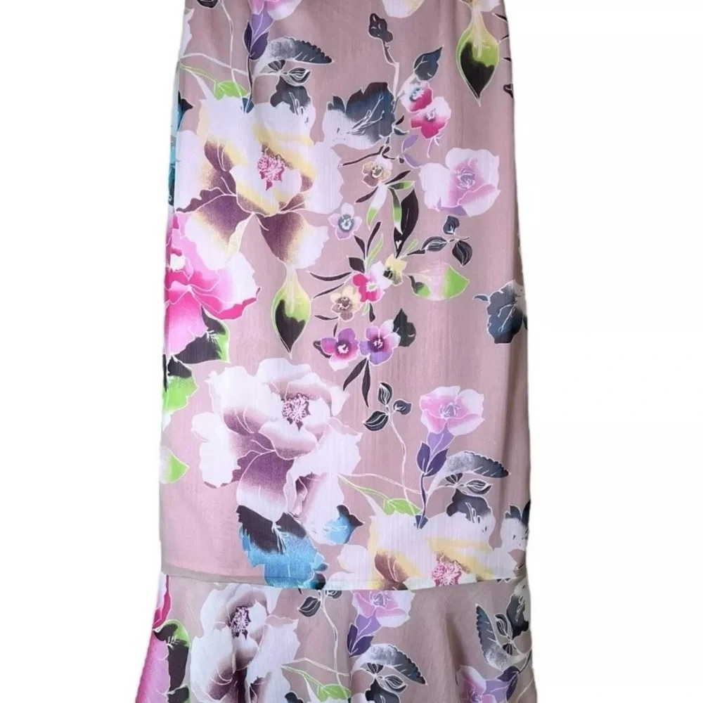 Badgley Mischka NEW Reversible Floral/Pink Asymmetrical Wrap Skirt RARE … - Picture 13 of 16